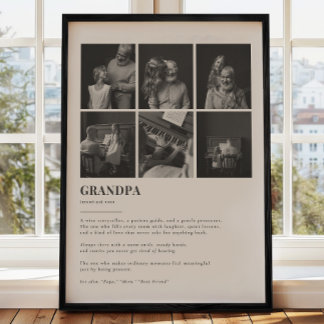 Grandpa Definition Custom 6 Photo Collage Poster ポスター