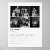 Grandpa Definition Custom 6 Photo Collage Poster ポスター (正面)