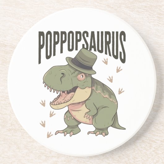 Grandpa Dinosaur Father's Day Poppopsaurus コースター (正面)