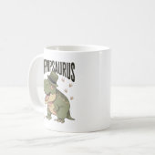 Grandpa Dinosaur Father's Day Poppopsaurus コーヒーマグカップ (正面左)