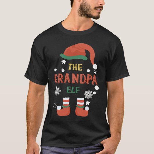 Grandpa Elf Christmas Gnome Family Costume Tシャツ (正面)