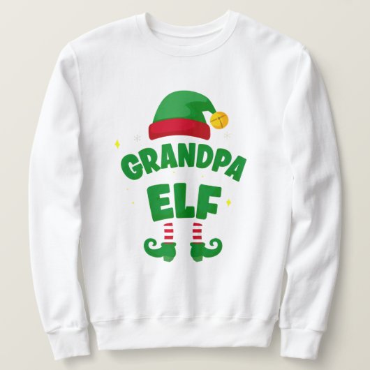Grandpa Elf Holiday Matching Family Top スウェットシャツ (デザイン正面)