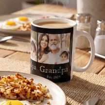 Grandpa Est. シンプルな白い太字テキスト 3 枚の写真