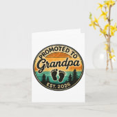 Grandpa Est.2026への昇格ヴィンテージベビー発表 カード (黄色い花)