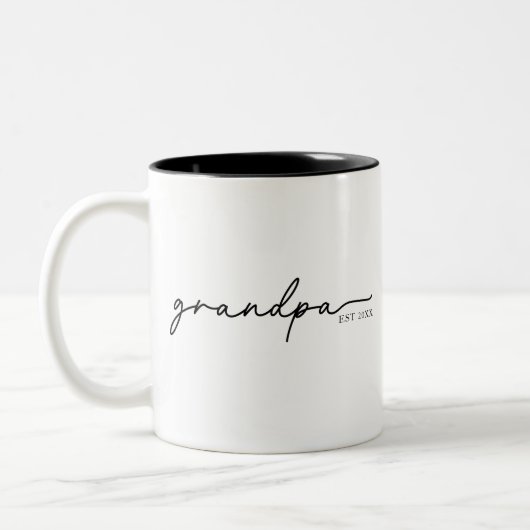Grandpa Est 20XX Mug – Proud Grandpa Coffee Gift ツートーンマグカップ (左)