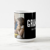 Grandpa Est. White grunge text photo コーヒーマグカップ (中央)