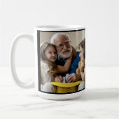 Grandpa Est. White grunge text photo コーヒーマグカップ (左)