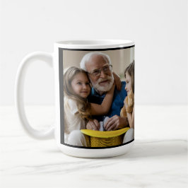 Grandpa Est. White grunge text photo コーヒーマグカップ