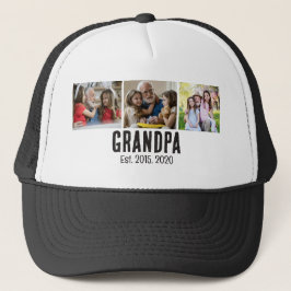 Grandpa established black grunge script 3 photo キャップ