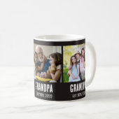 Grandpa established black grunge script 3 photo コーヒーマグカップ (正面右)