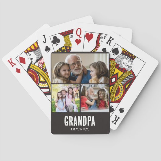 Grandpa established black grunge script 3 photo トランプ (裏面)