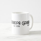 Grandpa Established est. year grunge text コーヒーマグカップ (正面右)