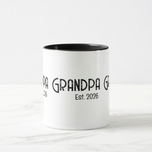 Grandpa Established Grunge text est. year two tone マグカップ (中央)