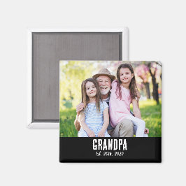Grandpa Established Photo Gift Magnet マグネット