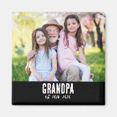 Grandpa Established Photo Gift Magnet マグネット (正面)