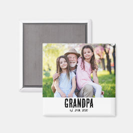 Grandpa Established Photo Gift Magnet マグネット