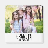 Grandpa Established Photo Gift Magnet マグネット (正面)
