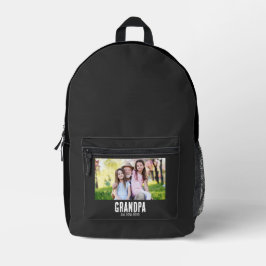 Grandpa Established Photo Grunge text プリントバックパック