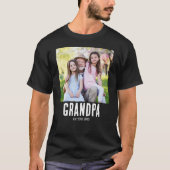 Grandpa Established Photo Grunge text T-Shirt Tシャツ (正面)