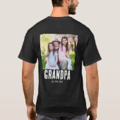 Grandpa Established Photo Grunge text T-Shirt Tシャツ (裏面)