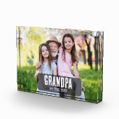 Grandpa Established White Script Photo フォトブロック (右)