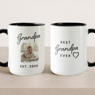 Grandpa Ever最高の Photoの設立日 マグカップ