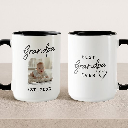 Grandpa Ever最高の Photoの設立日 マグカップ