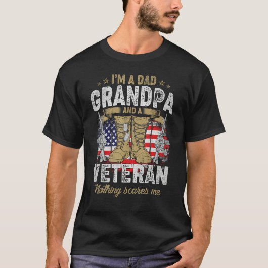 Grandpa For Men Fathers Day I m A Dad Grandpa Vete Tシャツ (正面)