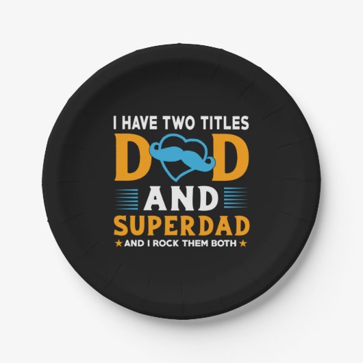 Grandpa Gift | Dad And Super Dad ペーパープレート (正面)