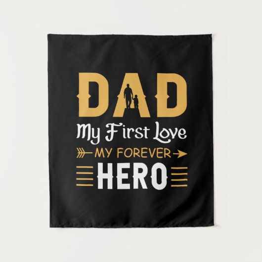 Grandpa Gift | Dad My Forever Hero タペストリー (正面)
