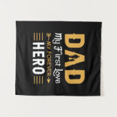 Grandpa Gift | Dad My Forever Hero タペストリー (正面(横))