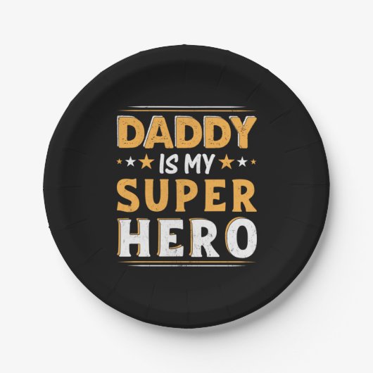 Grandpa Gift | Daddy Is My Super Hero ペーパープレート (正面)