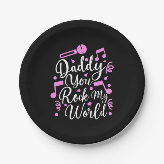 Grandpa Gift | Daddy You Rock My World ペーパープレート (正面)