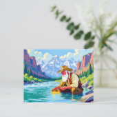 Grandpa gold panning at Yukon River シーズンポストカード (スタンド正面)