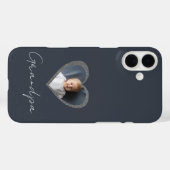 Grandpa Grey Heart Grandkid Custom Photo  Case-Mate iPhoneケース (裏面 (横))