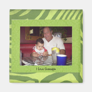 GRANDPA: "I Love Grandpa"フォトフレームマグネット マグネット