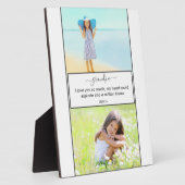 Grandpa I Love You - 2 Photo White and Gray フォトプラーク (側面)