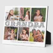 GRANDPA I Love You 6 Photo Collage Gray 8x10 フォトプラーク (側面)