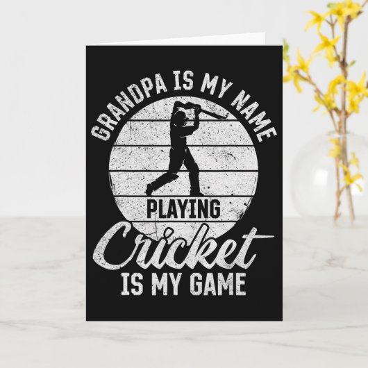 Grandpa Is My Name Playing Cricket Is My Game 1  カード (黄色い花)