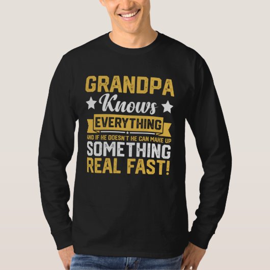 Grandpa Knows Everything 60th  Father s Day Tシャツ (正面)
