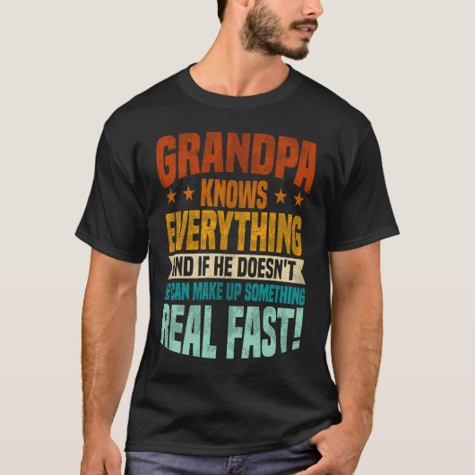 Grandpa Knows Everything Father's Day Tシャツ (正面)