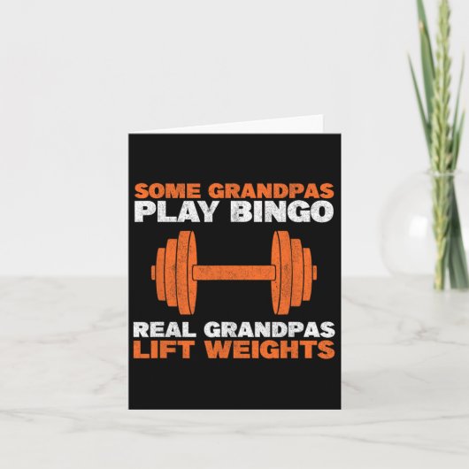 Grandpa Lift Weights Bodybuilding Grandfather Weig カード (正面)