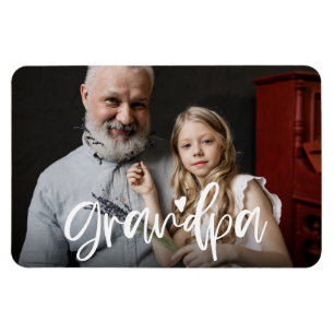 Grandpa Love Script パーソナライズされた Gift Photo マグネット