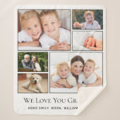 Grandpa Love Youの写真パーソナライズされた シェルパブランケット (正面)