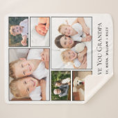 Grandpa Love Youの写真パーソナライズされた シェルパブランケット (正面(横))