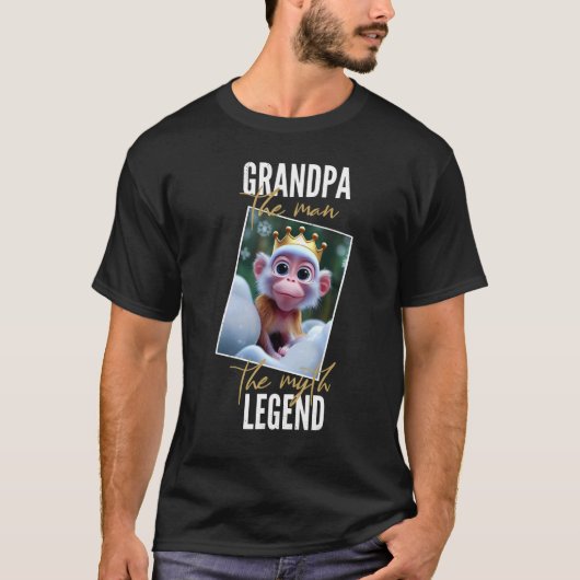 Grandpa man myth legend Father's Day Tシャツ (正面)