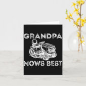 Grandpa Mows Funny Lawn Mower Father's Day Papa  カード (黄色い花)