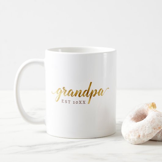 Grandpa Mug | Personalized “EST” Baby Announcement コーヒーマグカップ (ドーナツ)