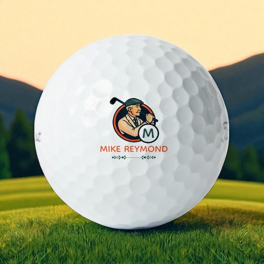 Grandpa Name and Golfer Icon custom ゴルフボール