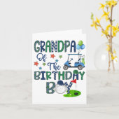 Grandpa Of The Birthday Boy Hole In One Golf Lover カード (黄色い花)